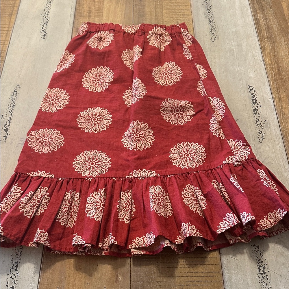 Persnickety Red Floral A-Line Skirt